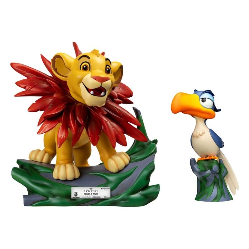 Pack de 2 estatuas Master Craft Little Simba & Zazú en El Rey León por Beast Kingdom Toys