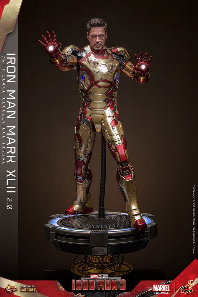 Figura Movie Masterpiece Diecast de Iron Man Mark XLII (2.0) en Iron Man 3 por Hot Toys - Imagen 7