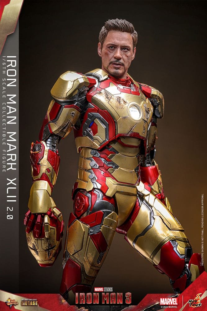 Figura Movie Masterpiece Diecast de Iron Man Mark XLII (2.0) en Iron Man 3 por Hot Toys - Imagen 8