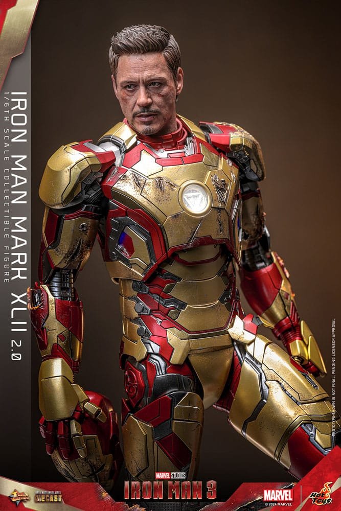 Figura Movie Masterpiece Diecast de Iron Man Mark XLII (2.0) en Iron Man 3 por Hot Toys - Imagen 9