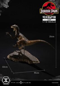 Figura de Velociraptor Jump en Parque Jurásico por Prime 1 Studio - Imagen 3