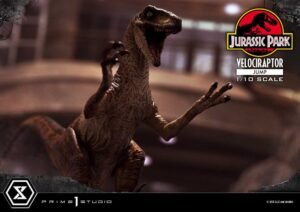 Figura de Velociraptor Jump en Parque Jurásico por Prime 1 Studio - Imagen 7