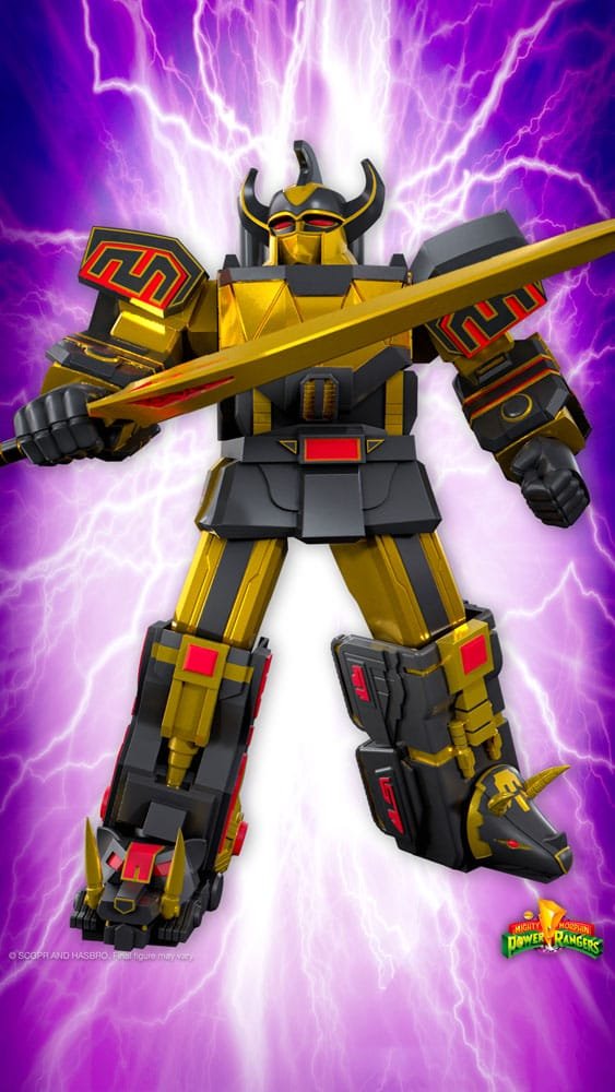 Figura Ultimates Black/Gold de Megazord en Power Rangers por Super7 - Imagen 3