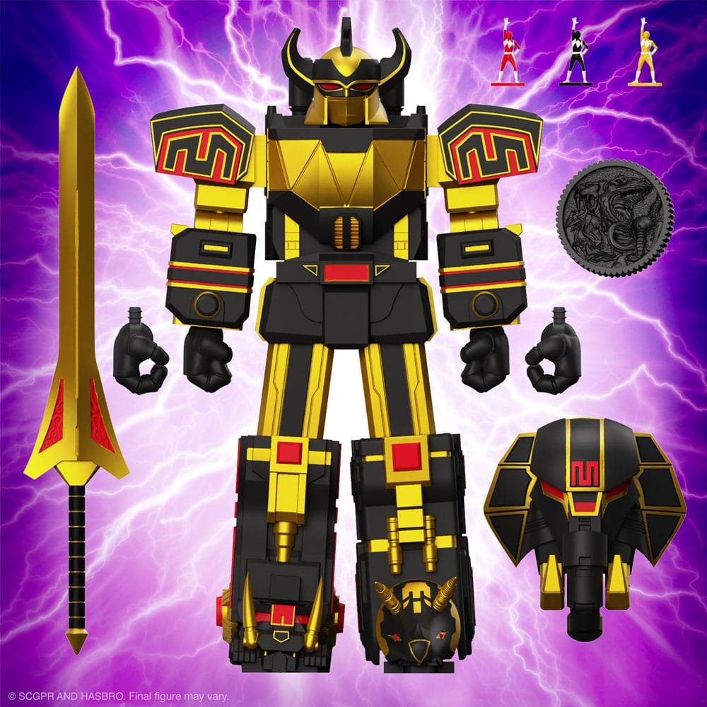 Figura Ultimates Black/Gold de Megazord en Power Rangers por Super7 - Imagen 5