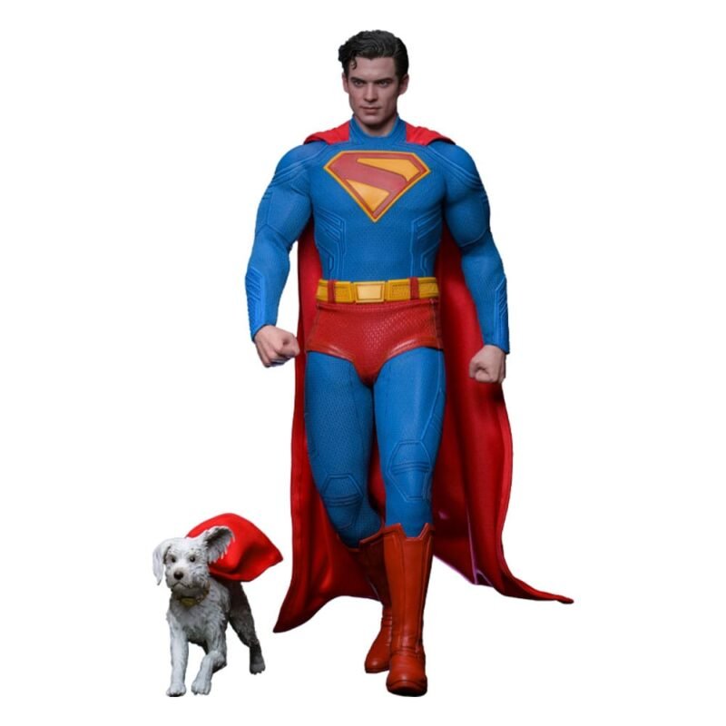Figura Movie Masterpiece 1/6 de Superman con Krypto en Superman (2025) por Hot Toys
