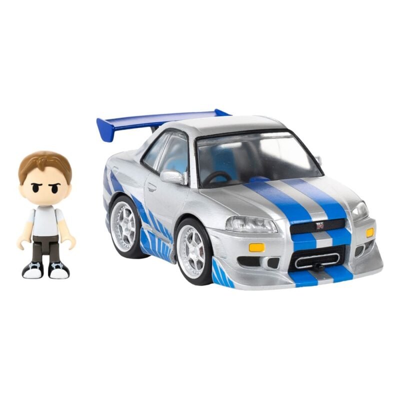 Vehículo Q-Village Nissan Skyline GT-R (R34) con minifigura en Fast & Furious por Takara Tomy