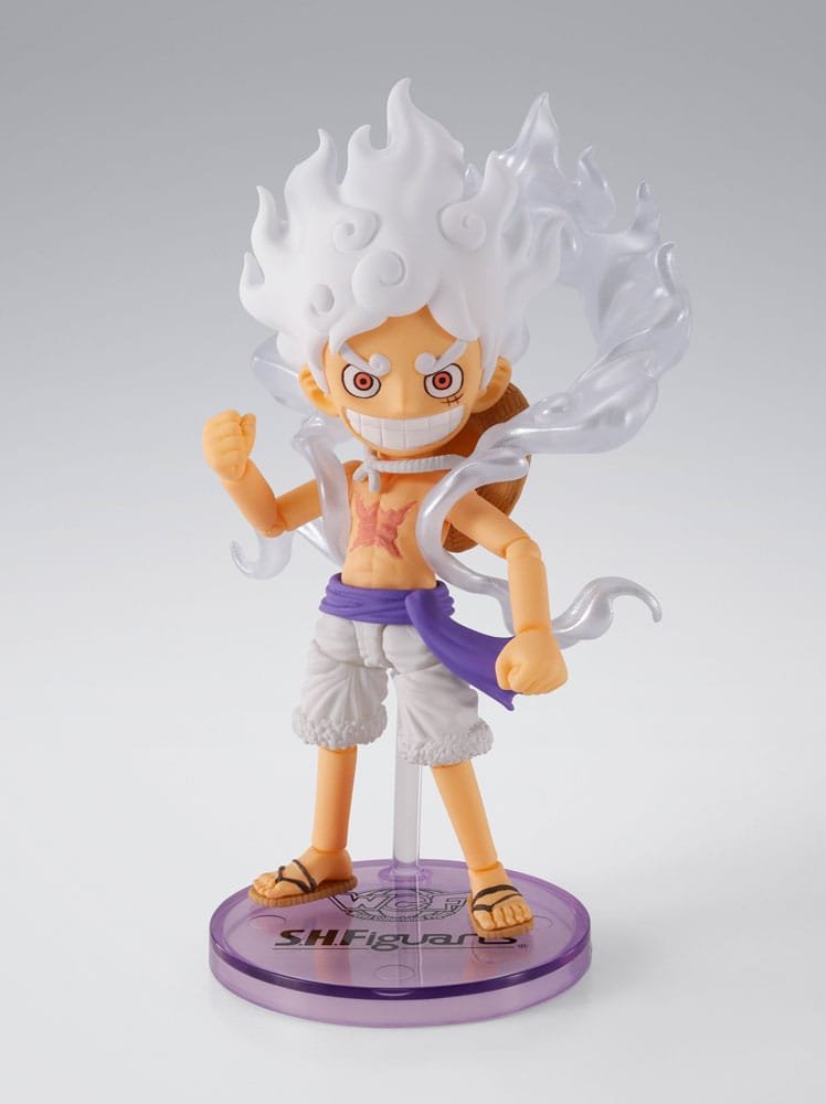 Figura World Collectable Figures x S.H.Figuarts de Monkey D. Luffy Gear 5 en One Piece por Bandai Tamashii Nations