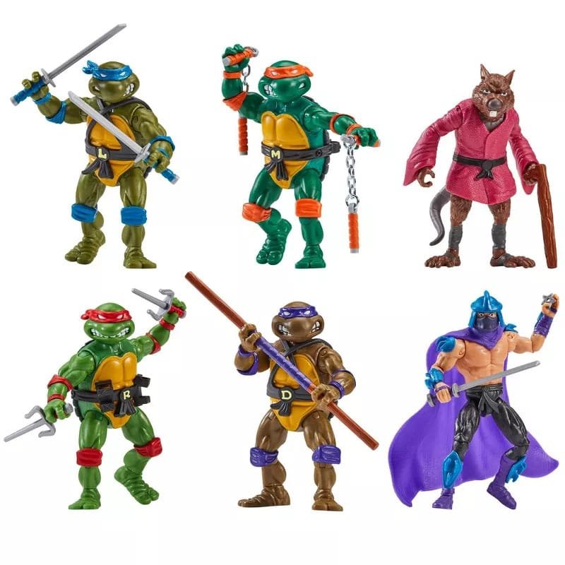 Set de figuras Remastered Classic 1988 de Leonardo, Donatello, Michelangelo, Raphael, Splinter y Shredder en Las Tortugas Ninja por Playmates - Imagen 4