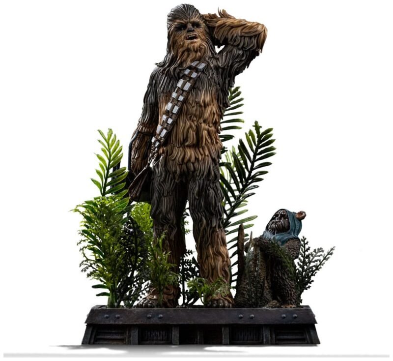 Estatua 1/10 Art Scale de Chewbacca y Tokkat en Star Wars: Episodio VI por Iron Studios