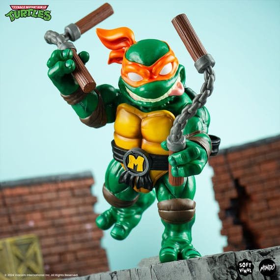 Figura Soft Vinyl de Michelangelo en Tortugas Ninja por Mondo - Imagen 5