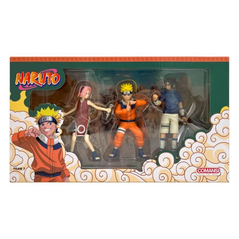 Caja de regalo de minifiguras de Naruto, Sakura y Sasuke en Naruto Shippuden por Comansi