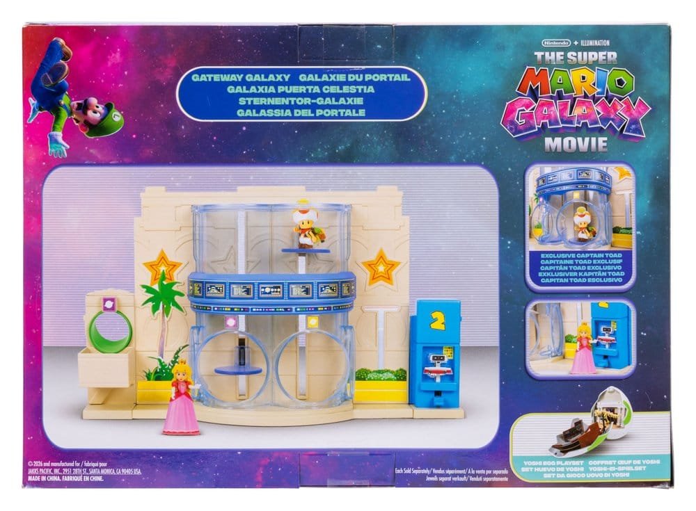 Diorama Gateway Galaxy con figuras de Peach y Captain Toad en Super Mario Galaxy: La película por Jakks Pacific - Imagen 5