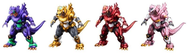 Pack de 4 estatuas Gekizou Series de Type-3 Kiryu (Eva Colour Metallic) en Godzilla x Evangelion por Art Spirits