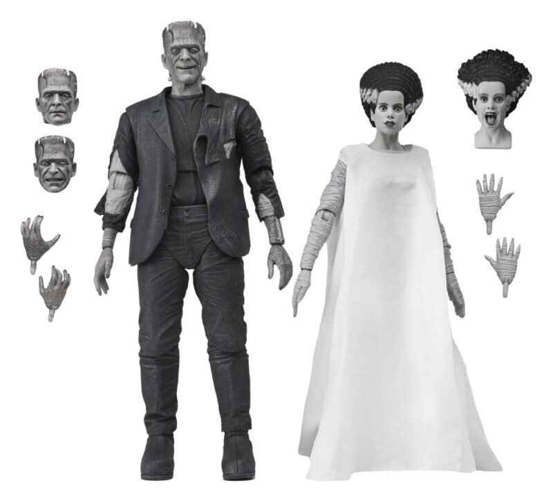 Pack de 2 figuras La Novia de Frankenstein (The Monster & His Mate - B&W 90th Anniversary) en Universal Monsters por NECA