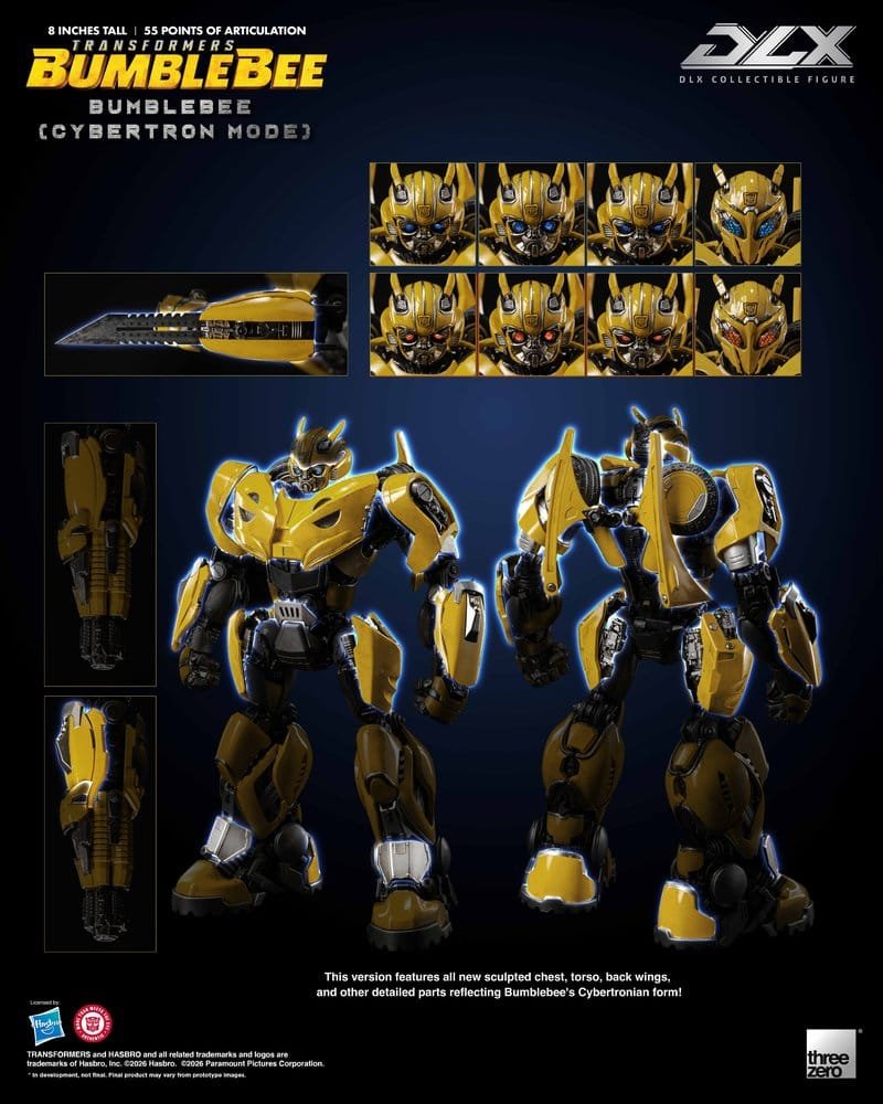 Figura DLX de Bumblebee (Cybertron Mode - con luz LED) en Transformers: Bumblebee por ThreeZero - Imagen 15