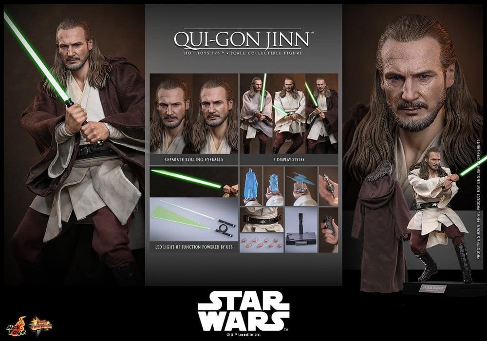 Figura Movie Masterpiece Collector Edition de Qui-Gon Jinn en Star Wars por Hot Toys - Imagen 17