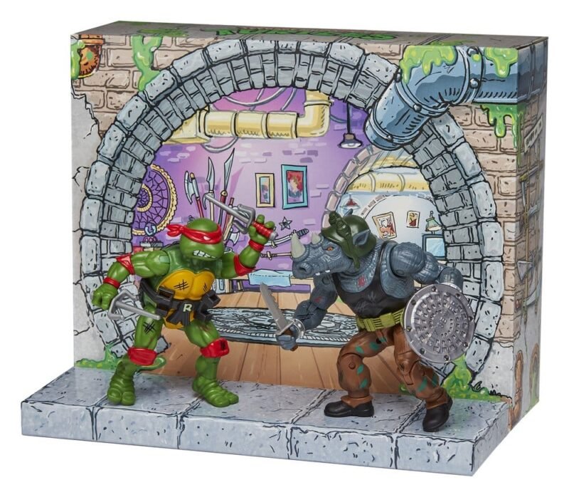 Pack de 2 figuras Raphael vs. Rocksteady (Remastered Edition) en Las Tortugas Ninja por Playmates