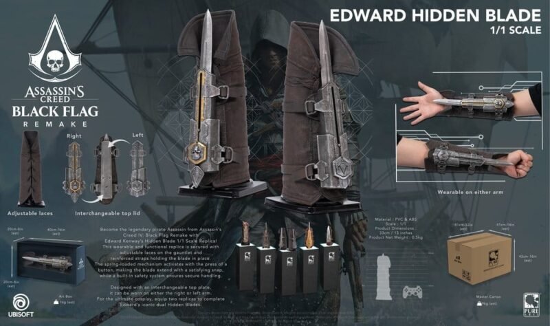 Réplica 1/1 de la Hoja Oculta de Edward Kenway en Assassin's Creed por Pure Arts